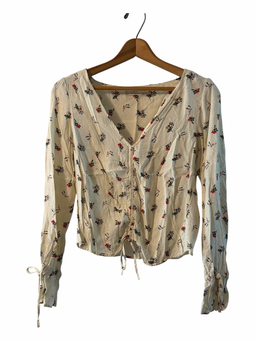 Urban Outfitters Coquette Floral Ruched Milkmaid Top Small